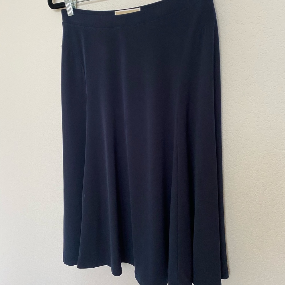 MICHAEL KORS midi navy skirt flair stretchy vintage trending - Picture 5 of 6